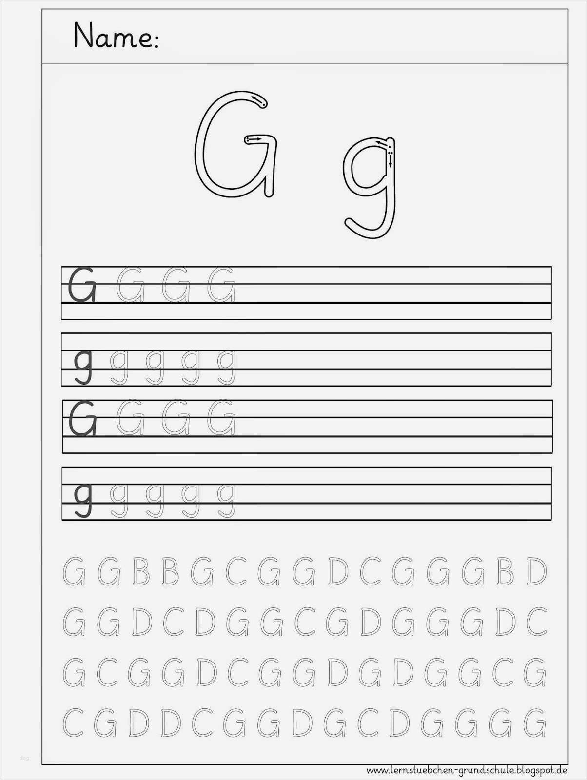 1 Klasse Schreiben Lernen Vorlagen Einzigartig Lernstübchen G G Arbeitsblätter Zum Schreiben