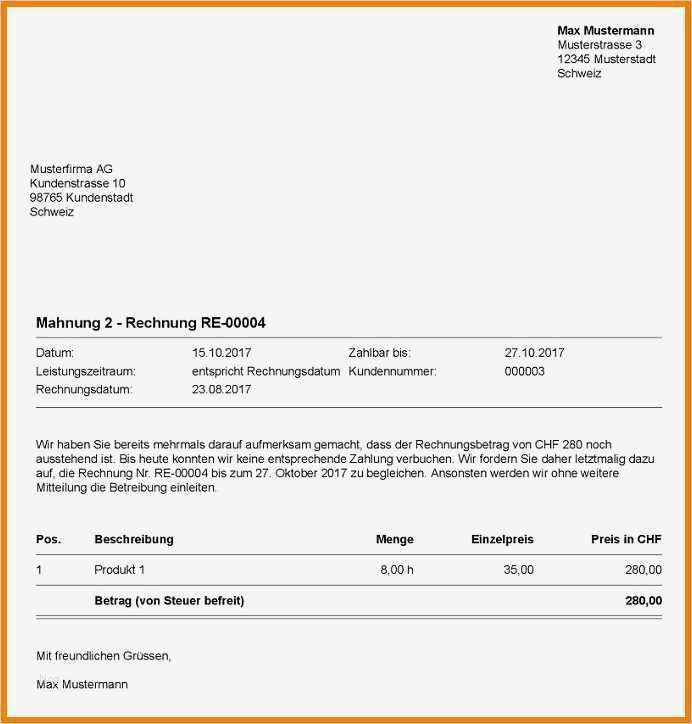 1 Mahnung Vorlage Neu 6 1 Mahnung Muster