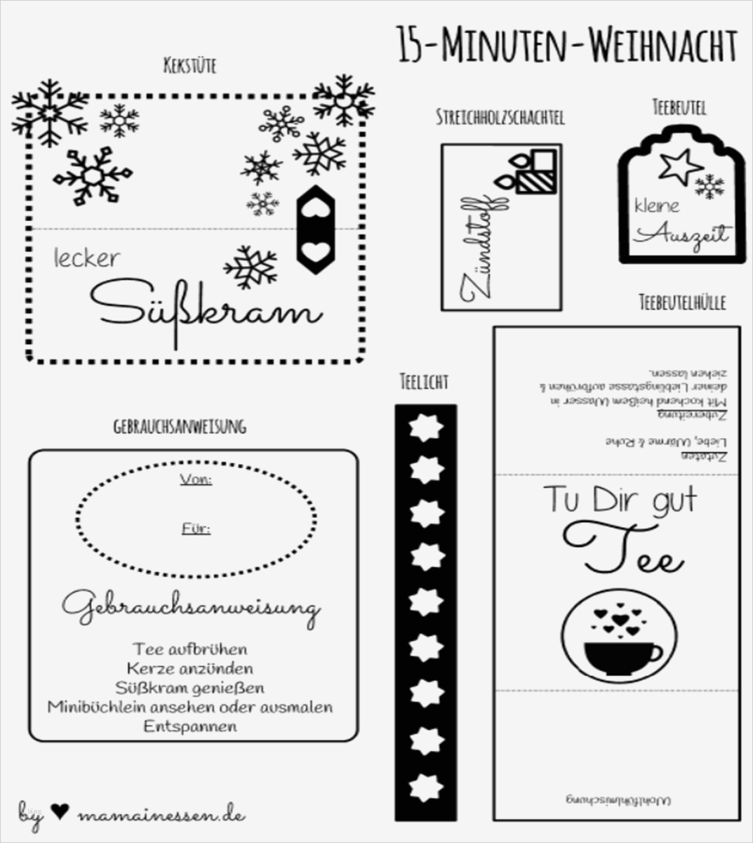 15 Minuten Weihnachten Vorlage Zum Ausdrucken Schön 6 Die 15 Minuten Tüte Als Last Minute Weihnachtsgeschenk