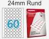 24 Etiketten Pro Blatt Vorlage Schönste Etiketten 24mm Rund 6x10 Aufkleber Pro Blatt A4 Von Kores