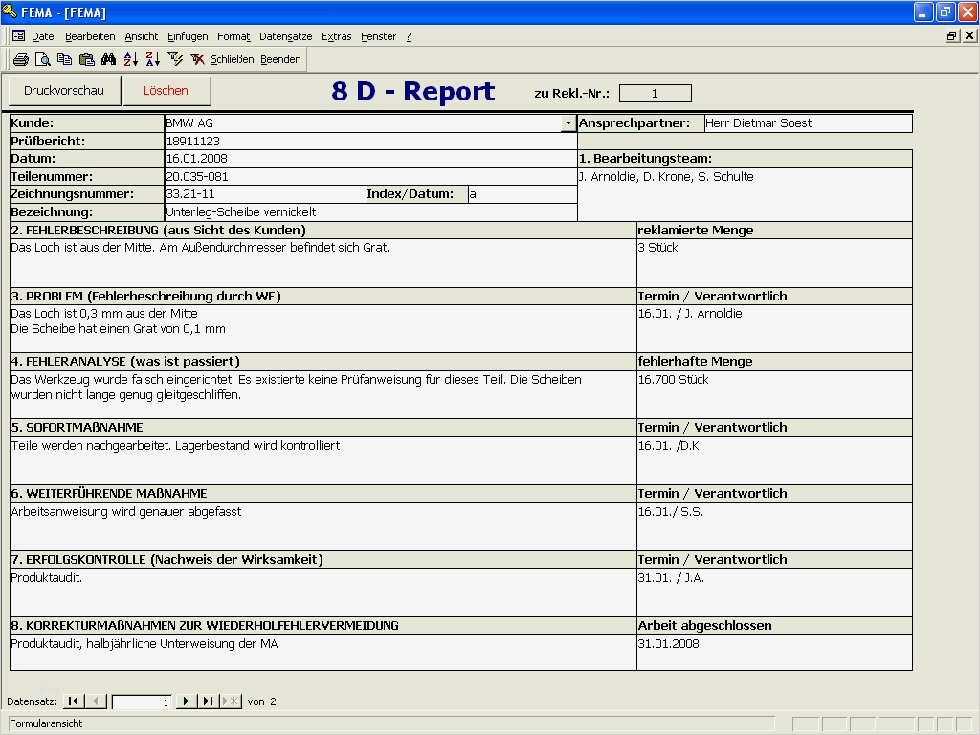 8 D Report Vorlage Erstaunlich Reklamationsmanagement 8d Report Fehlermanagement