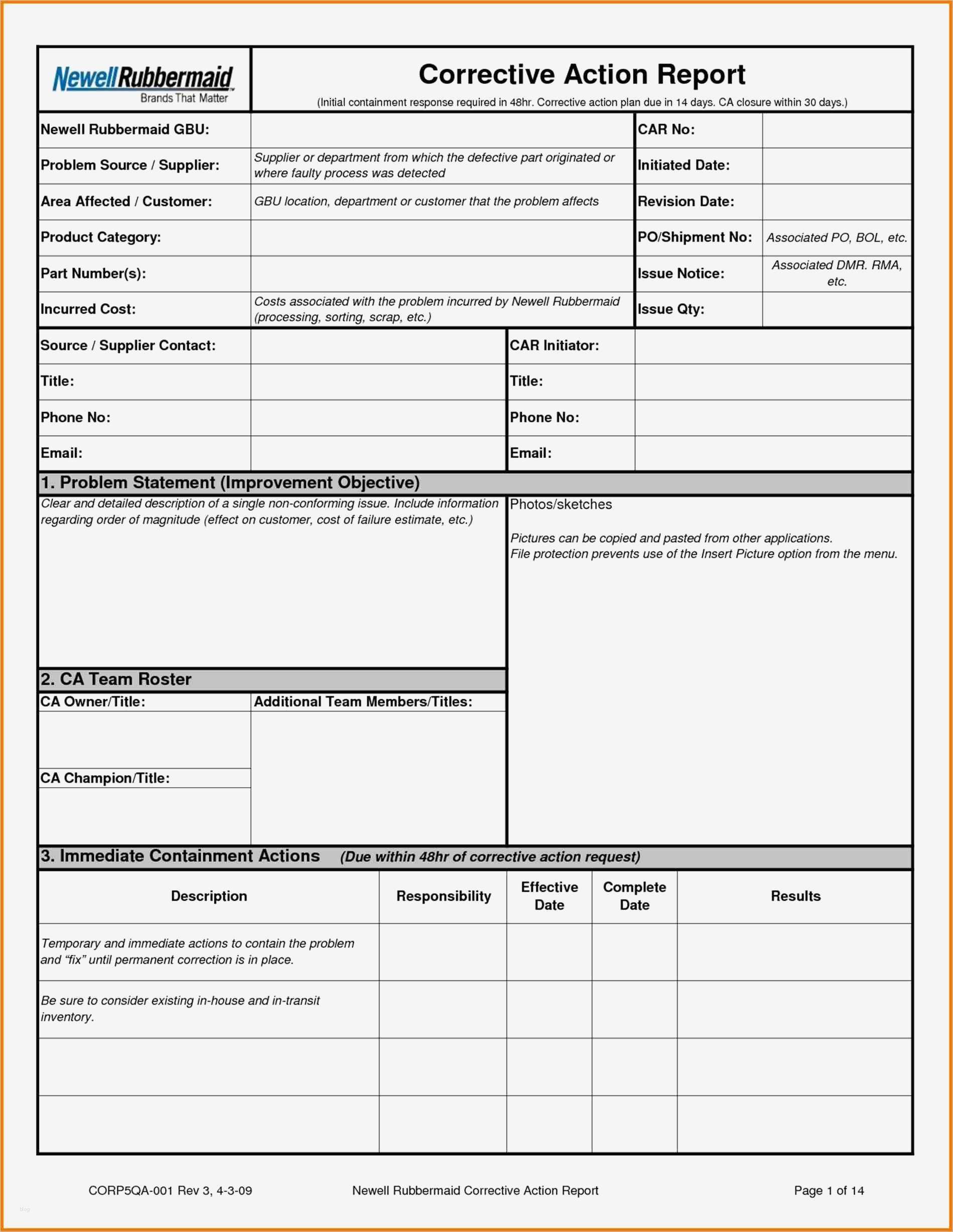 8d Report Vorlage Bewundernswert 8d form Template Elegant Charmant Report format Vorlage