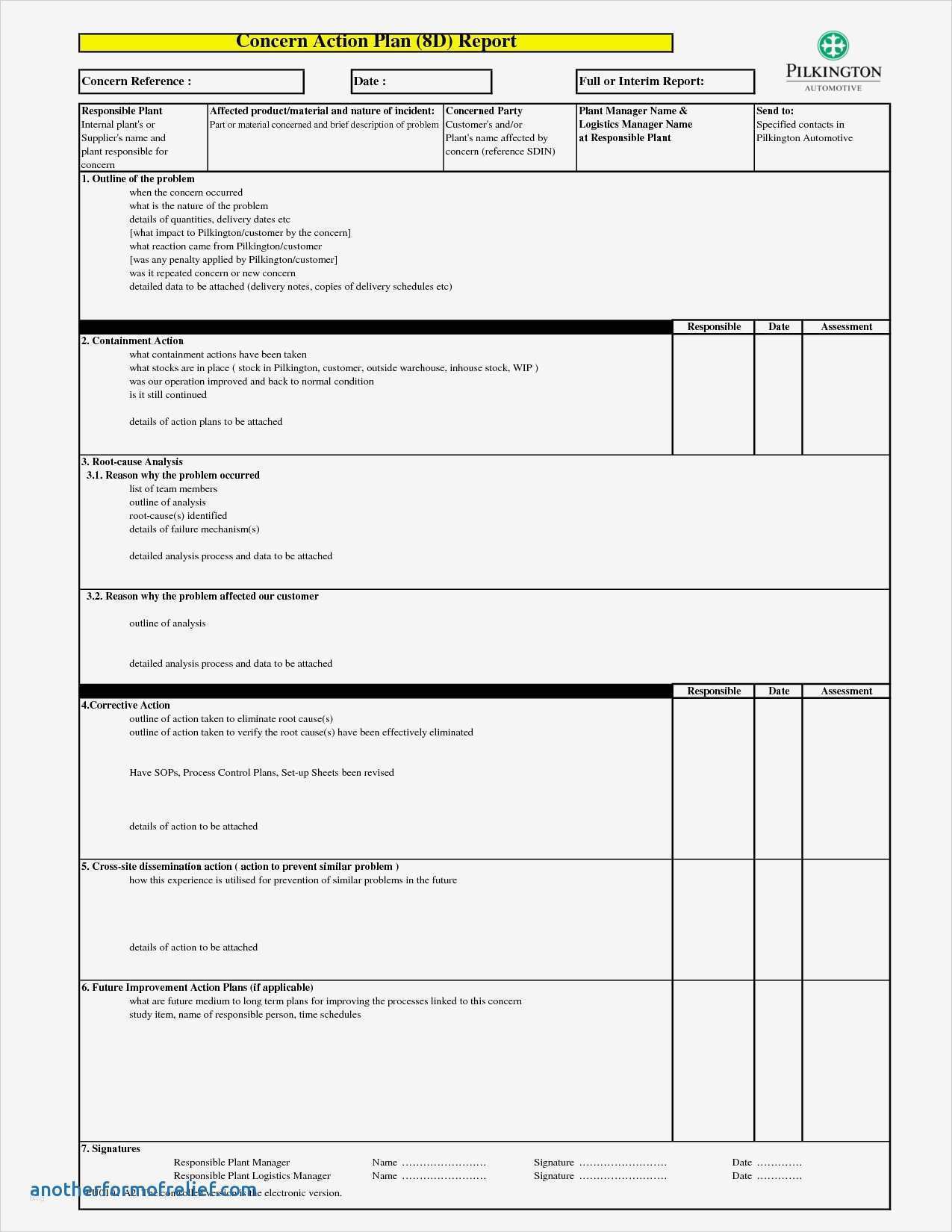 8d Report Vorlage Xls Best Of 8d Report Template New 8d Template Excel
