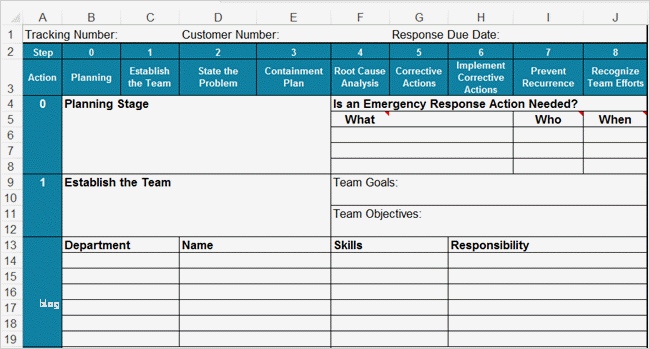 8d Report Vorlage Xls Cool 8d Report Template In Excel