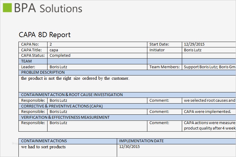 8d Report Vorlage Xls Erstaunlich 8d Problem solving Template Excel