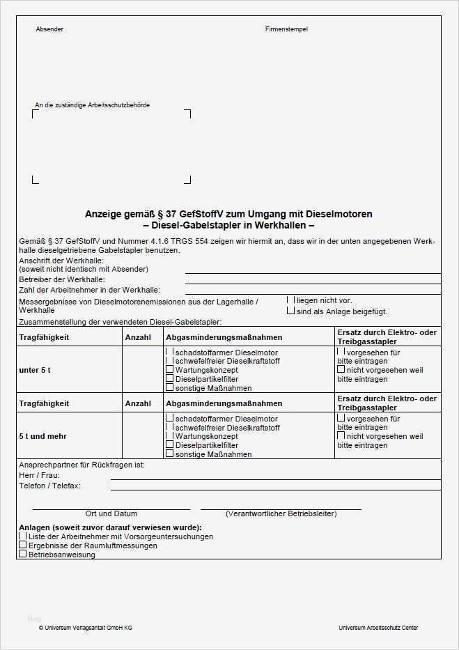 Abbruchanweisung Vorlage Wunderbar Anzeige Dieselgabelstapler In Werkhallen sofort Download