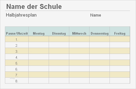 Abitur Lernplan Vorlage Elegant Stundenplan Für Eine Unterrichtswoche