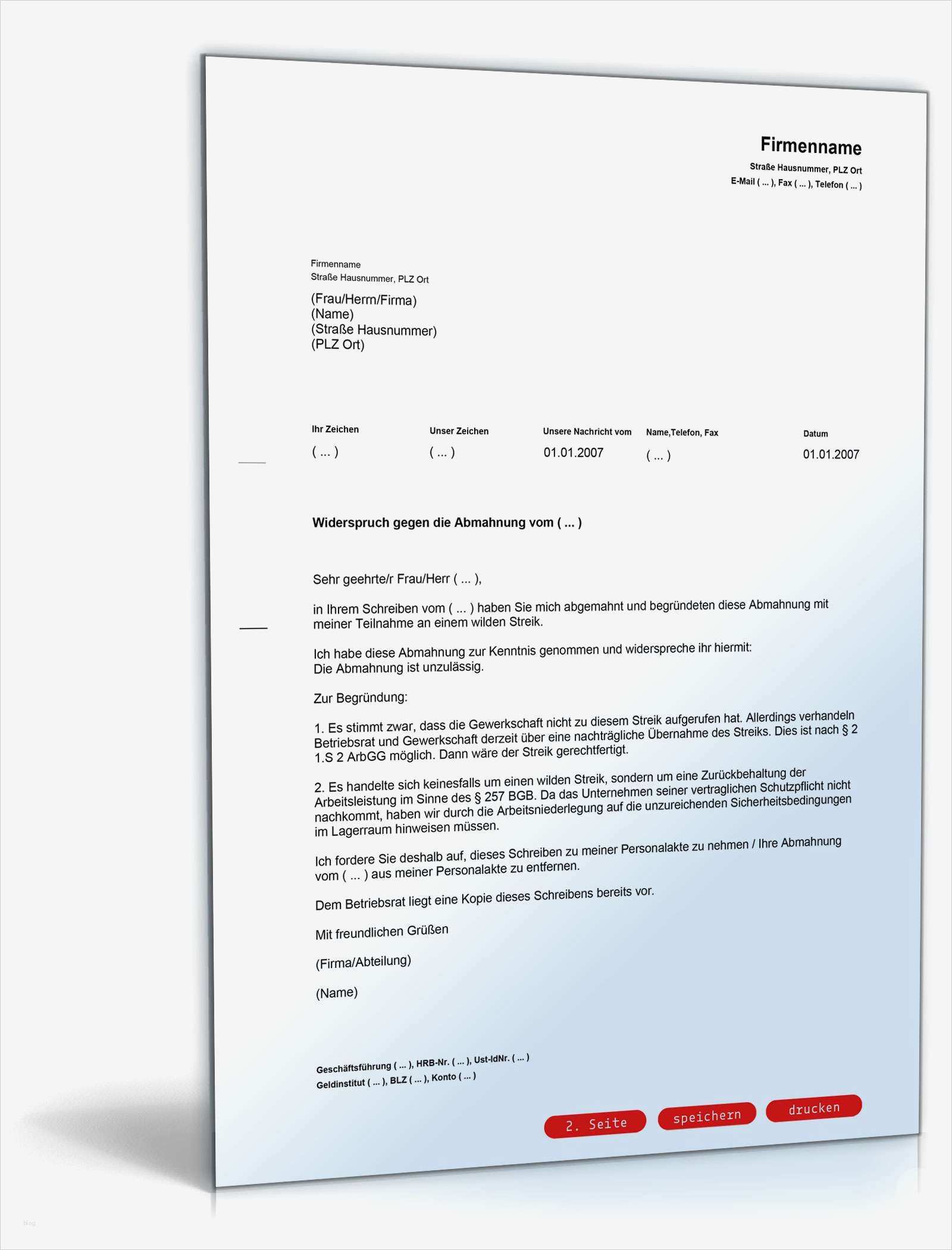 Abmahnung Vorlage Erstaunlich Gegendarstellung Abmahnung Streikbeteiligung
