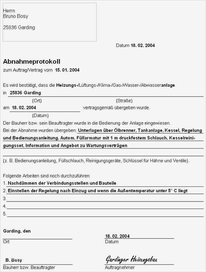 Abnahmeprotokoll Vorlage Kostenlos Erstaunlich Abnahmeprotokoll
