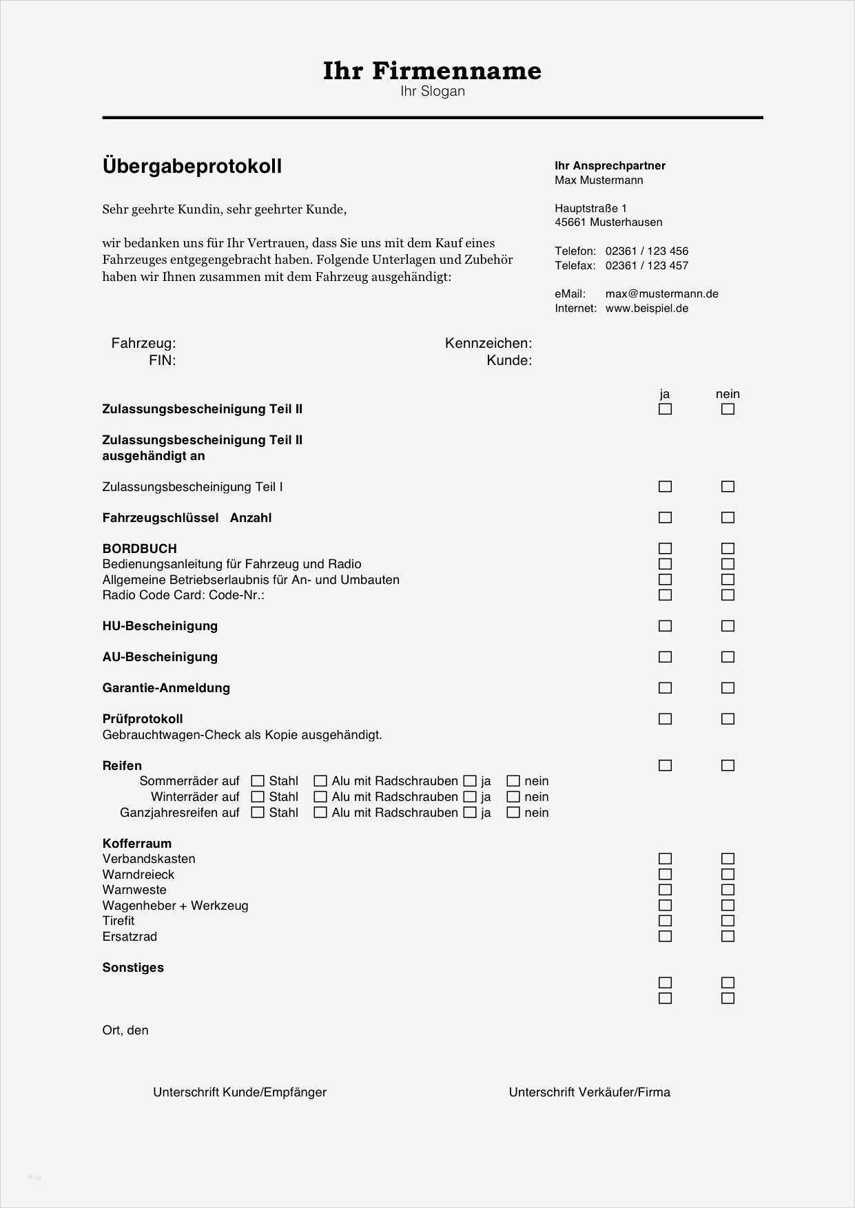 Abnahmeprotokoll Vorlage Kostenlos Hübsch Schön Fahrzeug Schuldschein Vorlage Zeitgenössisch