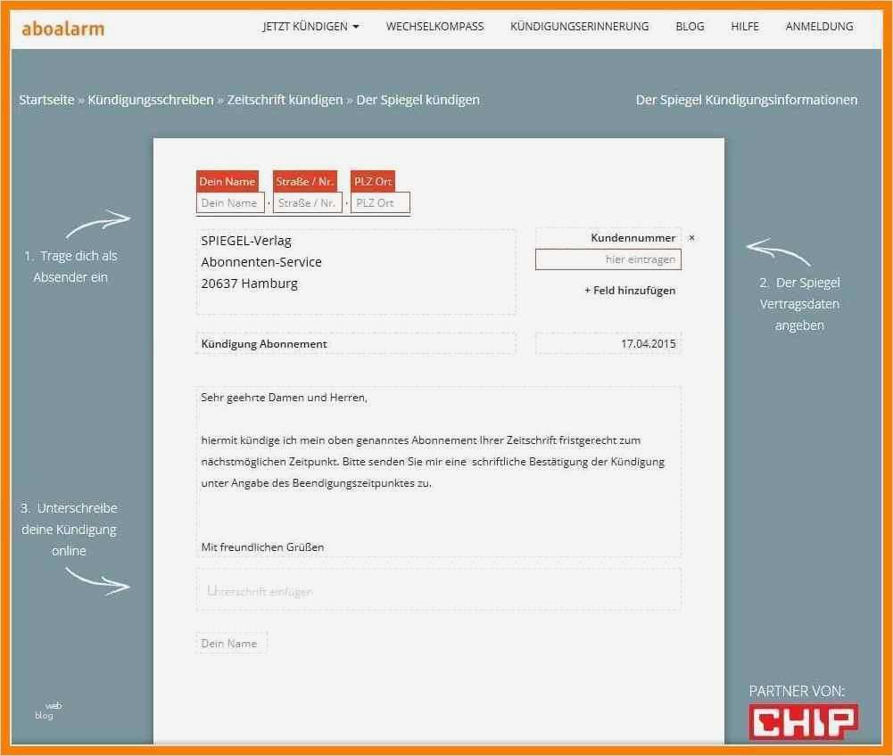 Abo Kündigung Vorlage Word Wunderbar 15 Vorlage Kündigung Abo