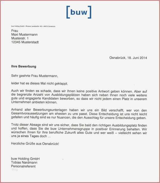 Absage Bewerbung Vorlage Elegant Vorlage Absage Bewerbung