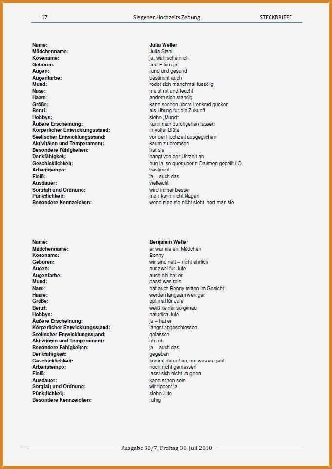 Abschlusszeitung Steckbrief Vorlage Gut Gemütlich Beispiele Für Steckbriefe Zeitgenössisch