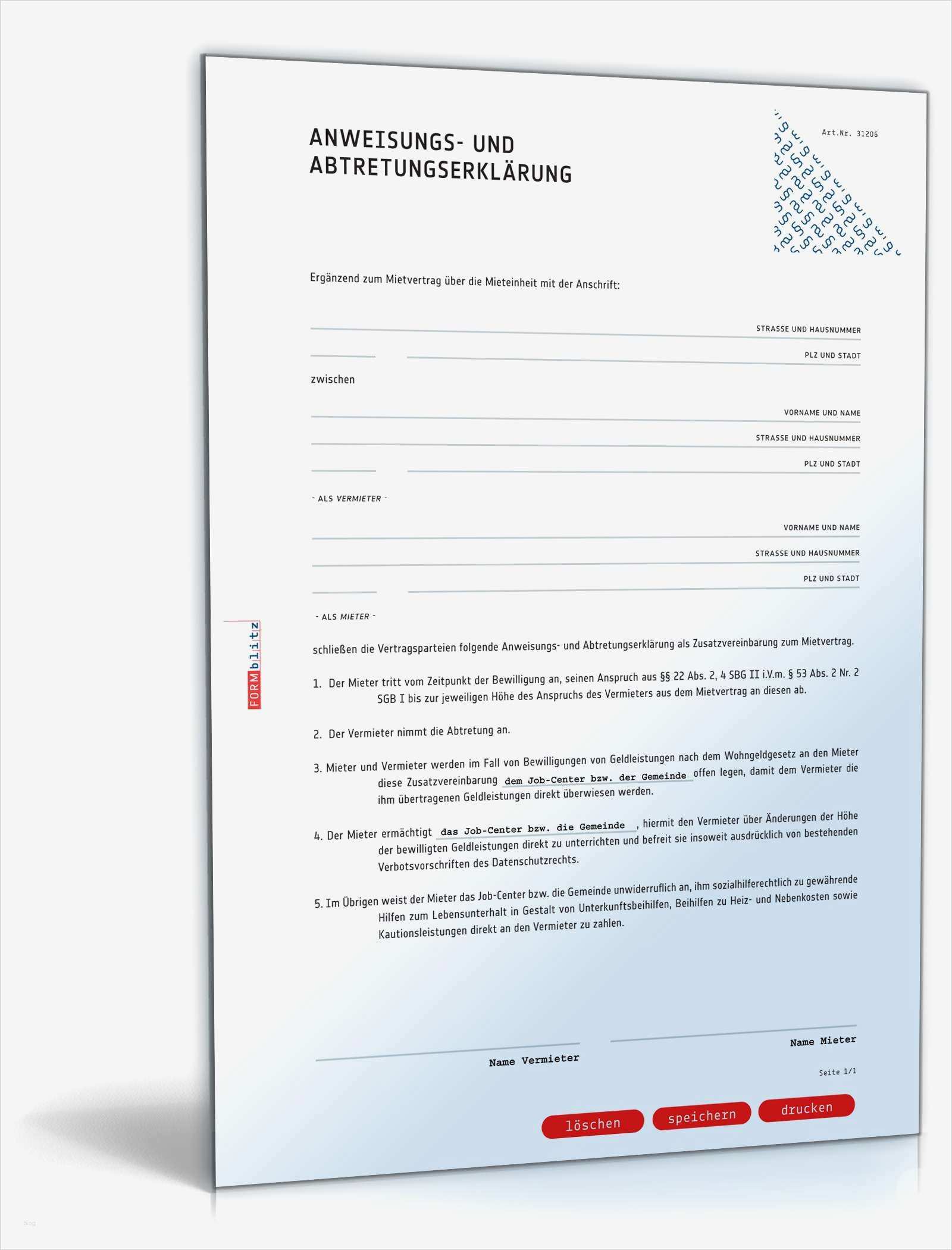 Abtretungserklärung Vorlage Cool Abtretungserklärung Wohngeld