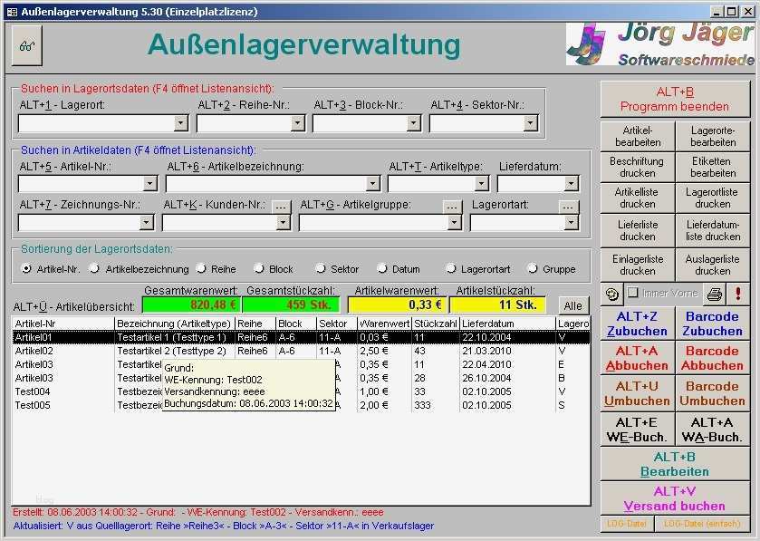 Access Lagerverwaltung Vorlage Genial Jj software Außenlagerverwaltung Lagerverwaltung