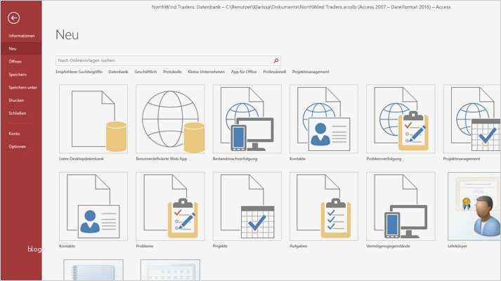 Access Vorlagen Inspiration Datenbankmanagementsystem
