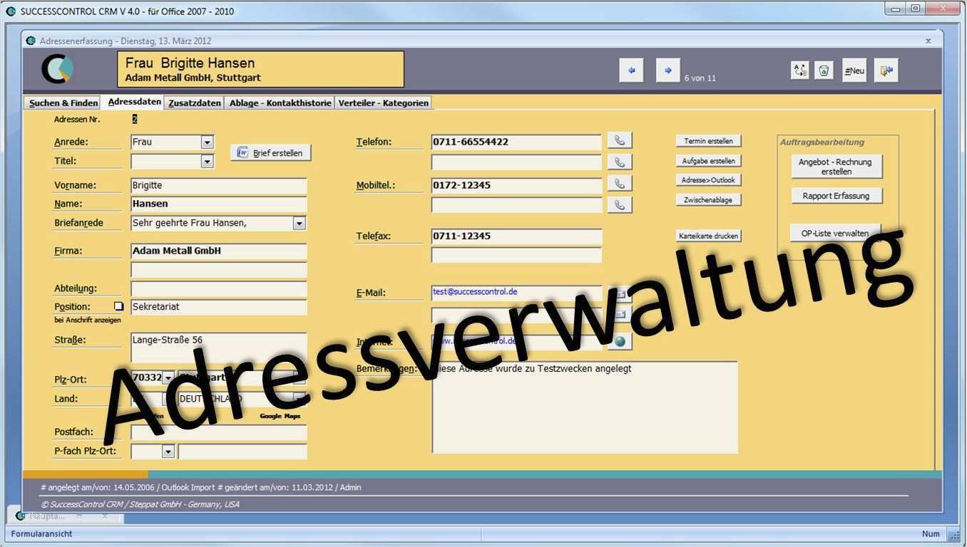Access Vorlagen Kundenverwaltung Cool Adressverwaltungsprogramm Mit Kontaktmanagement