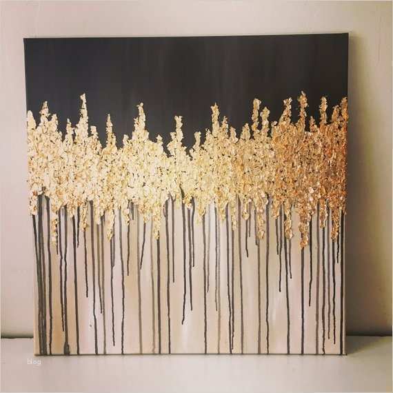 Acrylbilder Vorlagen Für Anfänger Zum Drucken Wunderbar Peinture Acrylique Abstraite De La Feuille Dor 24 X 24