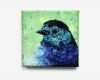Acrylmalerei Vorlagen Neu original Mini Acrylbild Auf Leinwand Blau Vogel Tier 4 X 4