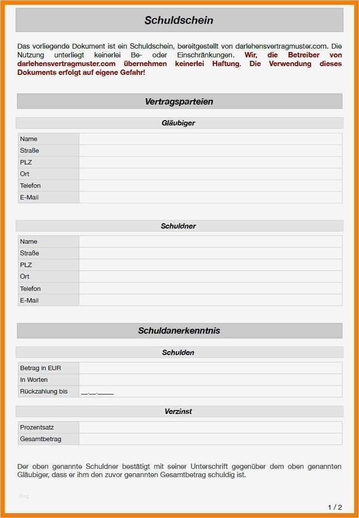 Adressänderung Vorlage Pdf Elegant 7 Schuldschein Pdf