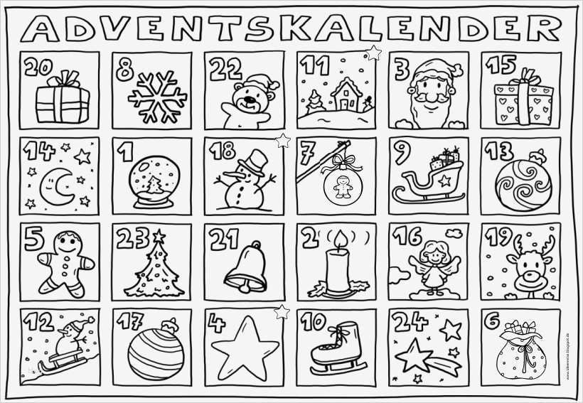 Adventskalender Vorlage Best Of Ideenreise Adventskalender Zum Ausmalen