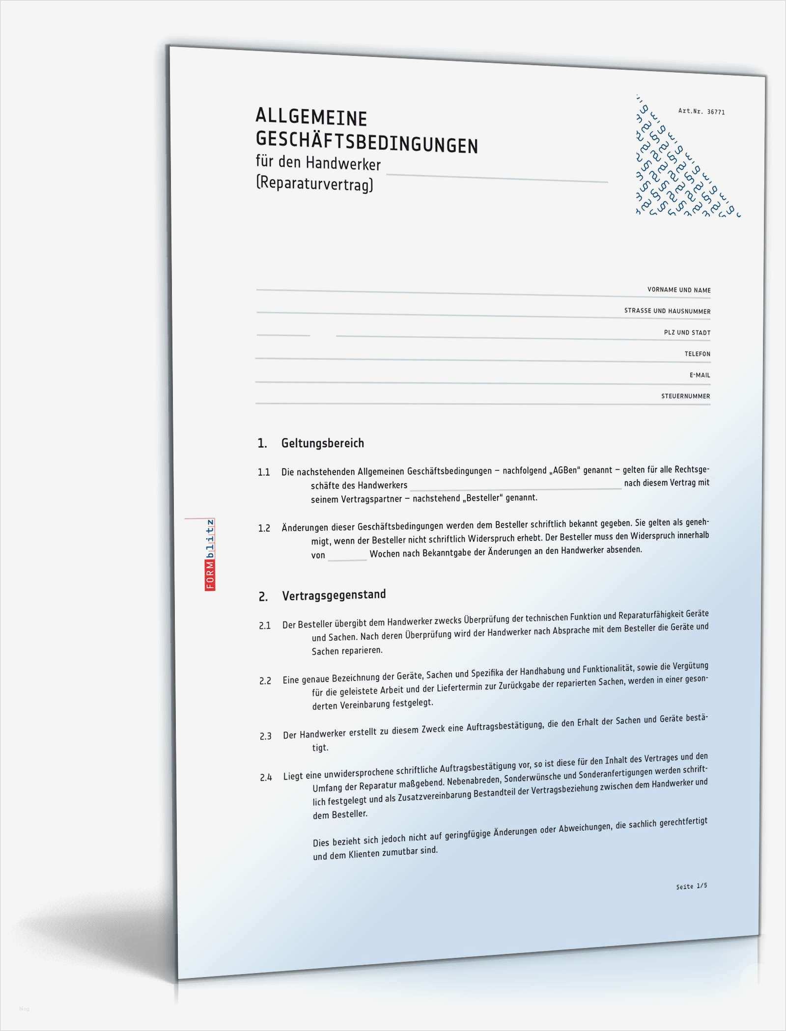 Agb Vorlage Fabelhaft Agb Handwerk Muster Vorlage Zum Download