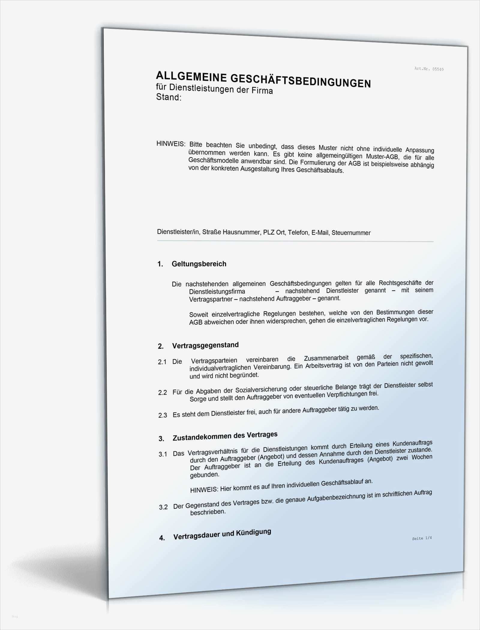 Agb Vorlage Kostenlos Bewundernswert Agb Dienstleistungen