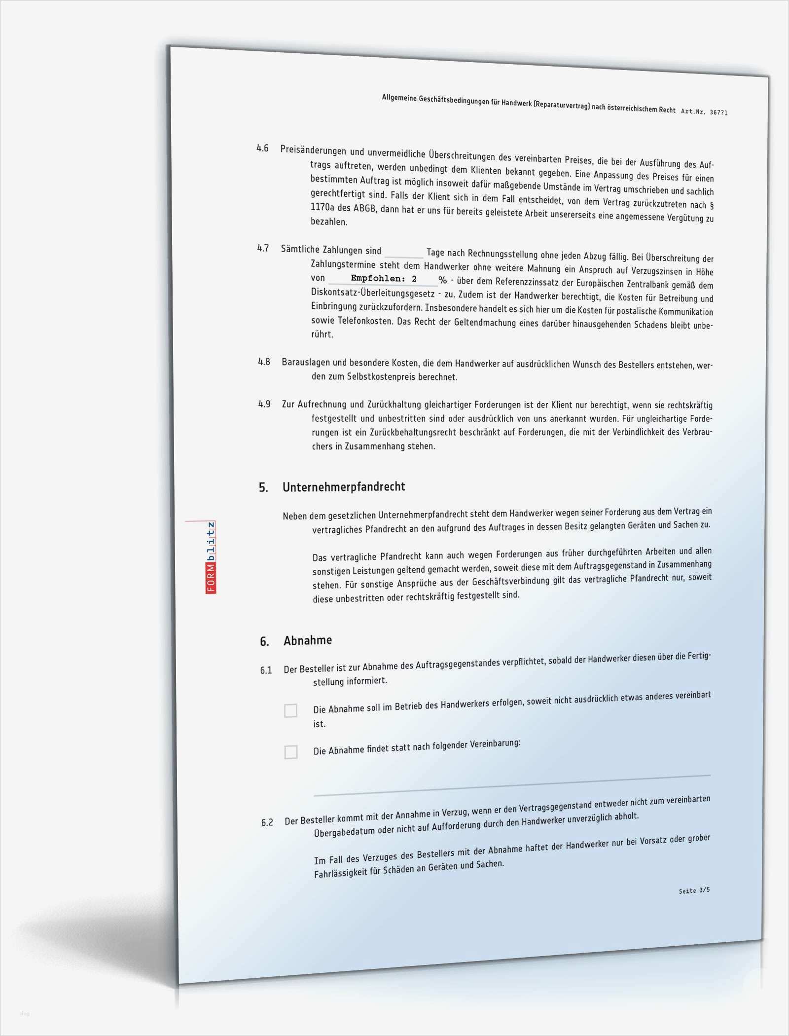 Agb Vorlage Süß Agb Handwerk Muster Vorlage Zum Download