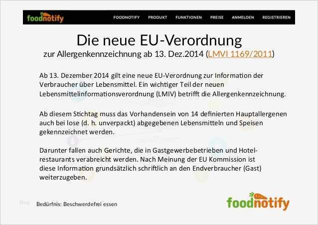 Allergene Speisekarte Vorlage Gut Foodnotify
