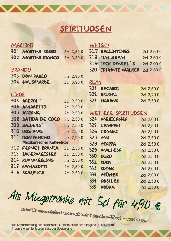 Allergene Speisekarte Vorlage Inspiration Speisekarte