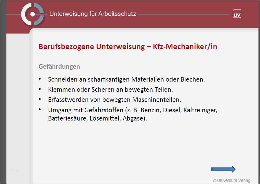 Allgemeine Sicherheitsunterweisung Vorlage Best Of Unterweisungspräsentation Kfz Mechaniker sofort Download