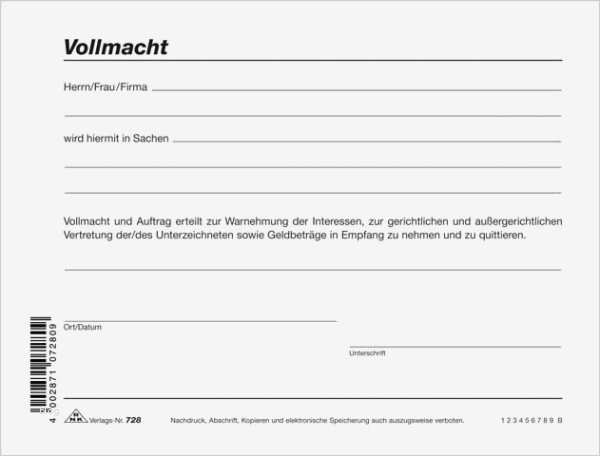 Allgemeine Vollmacht Vorlage Inspiration Allgemeine Vollmacht Zur Außergerichtlichen