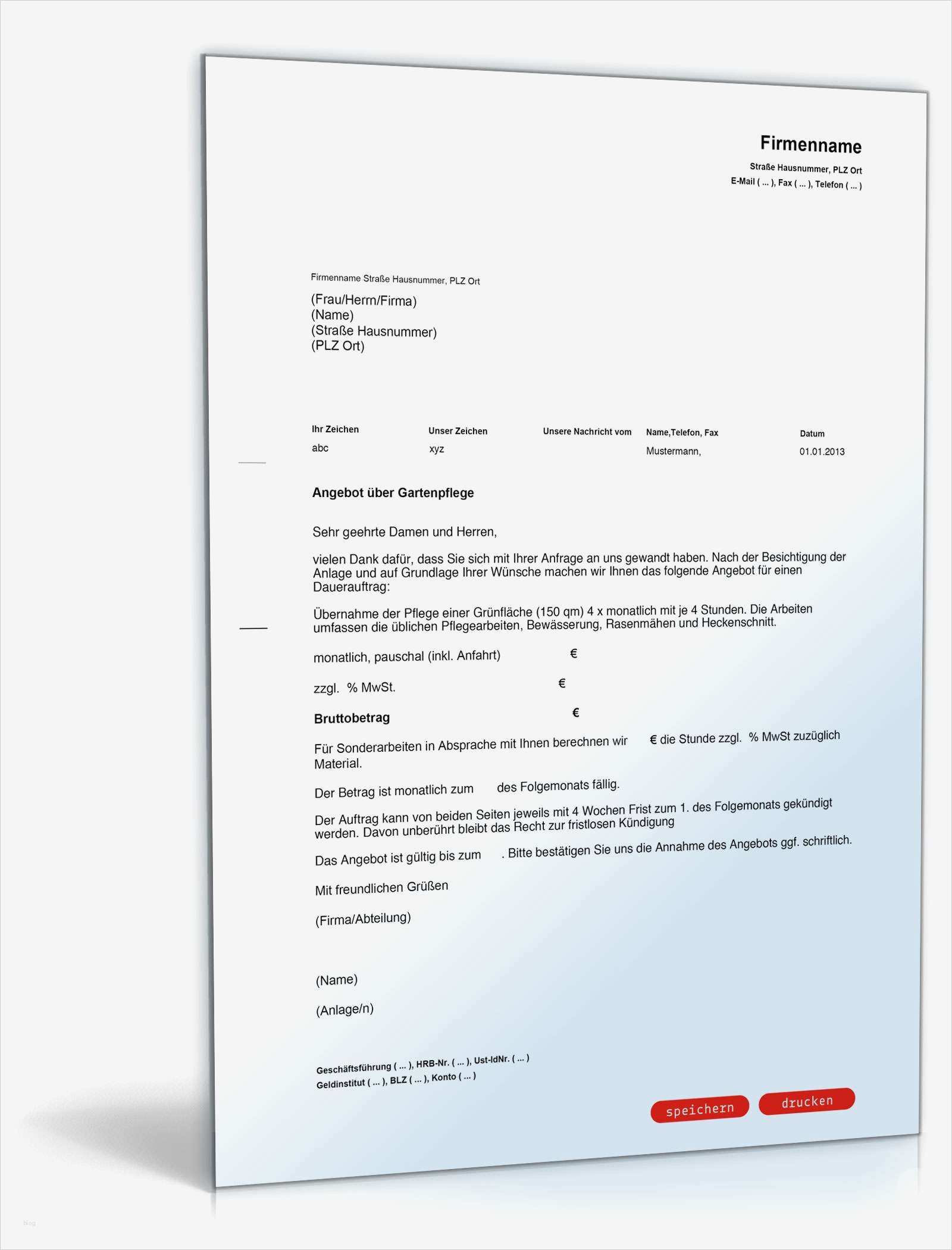 Angebot Einholen Vorlage Bewundernswert Angebot Für Gartenpflegearbeiten Muster Vorlage Zum Download