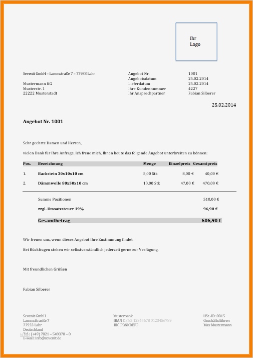 Angebot Einholen Vorlage Kostenlos Wunderbar 12 Angebotsschreiben Muster