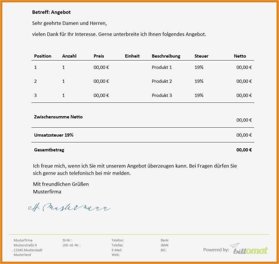 Angebot Erstellen Vorlage Beste 6 Anfrage Angebot Vorlage