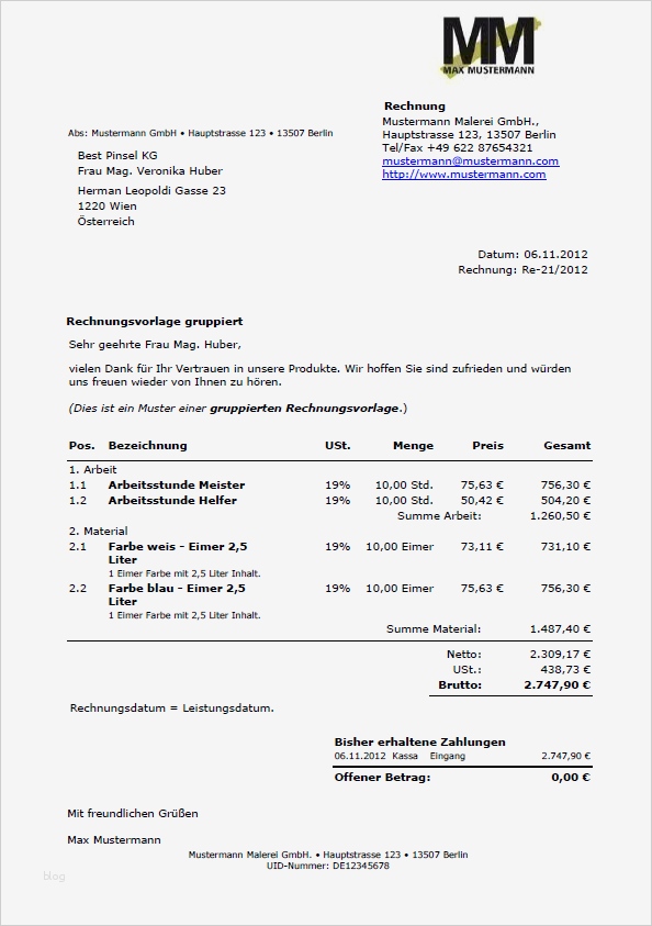 Angebot Erstellen Vorlage Elegant Rechnungsvorlagen Muster Beispiele Information