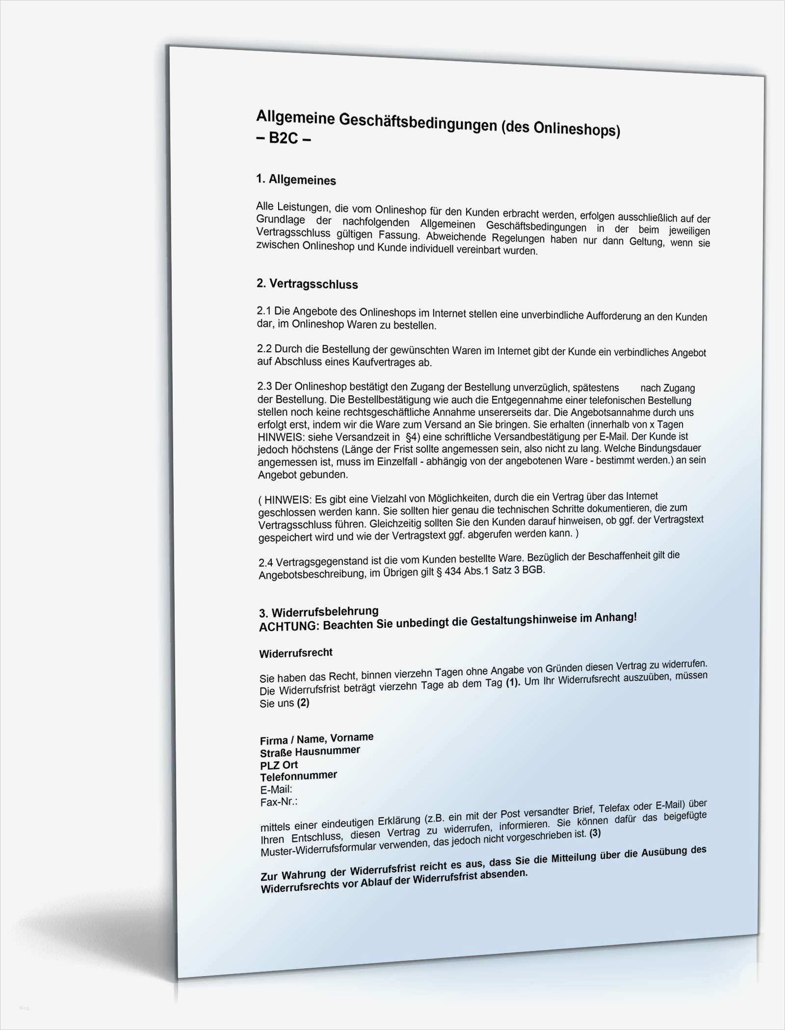 Angebot Festpreis Vorlage Erstaunlich Agb Line Shop B2c