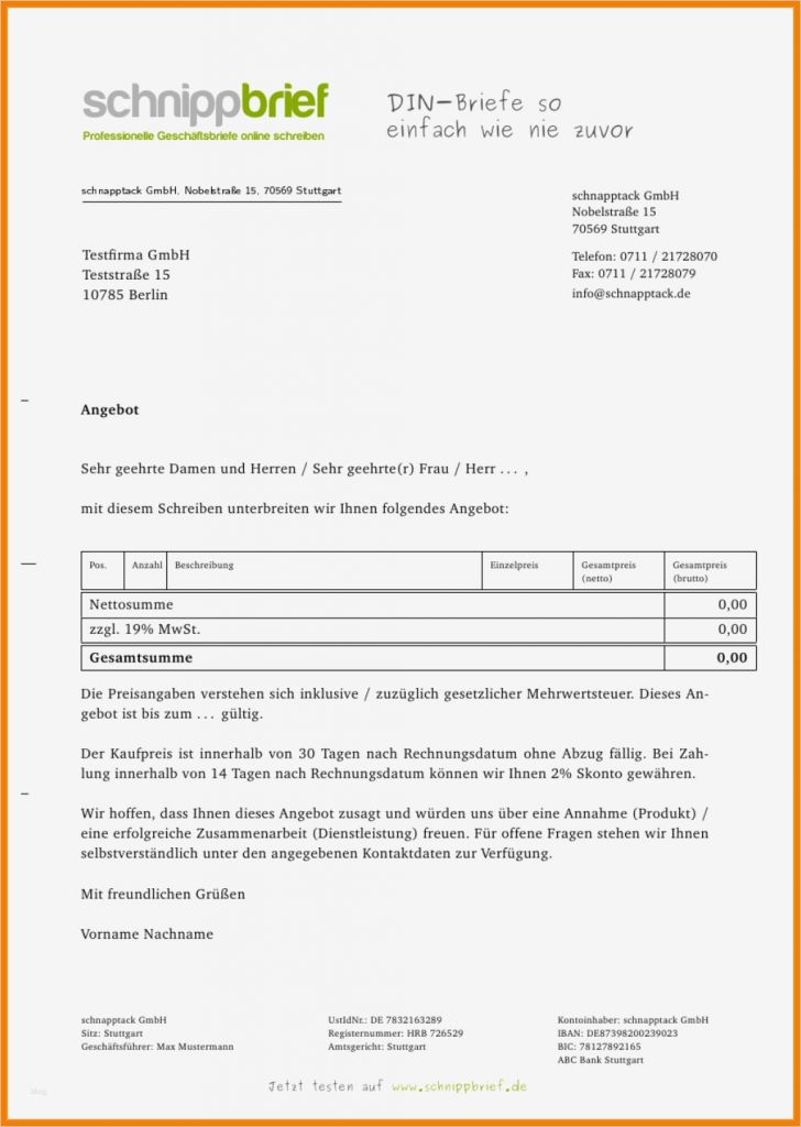 Angebot Festpreis Vorlage Schön 8 Muster Angebot