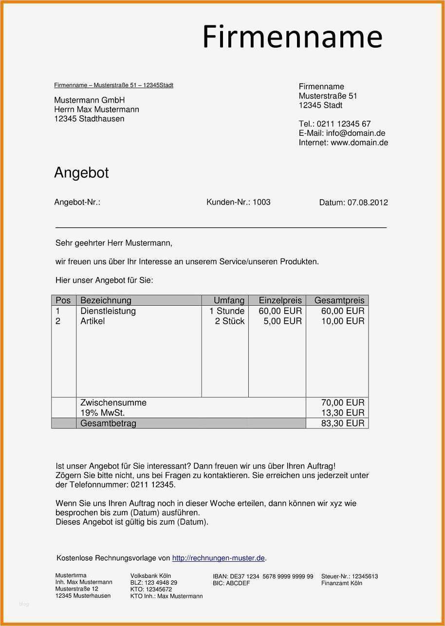 Angebot Fotograf Vorlage Elegant 9 Angebot Malerarbeiten