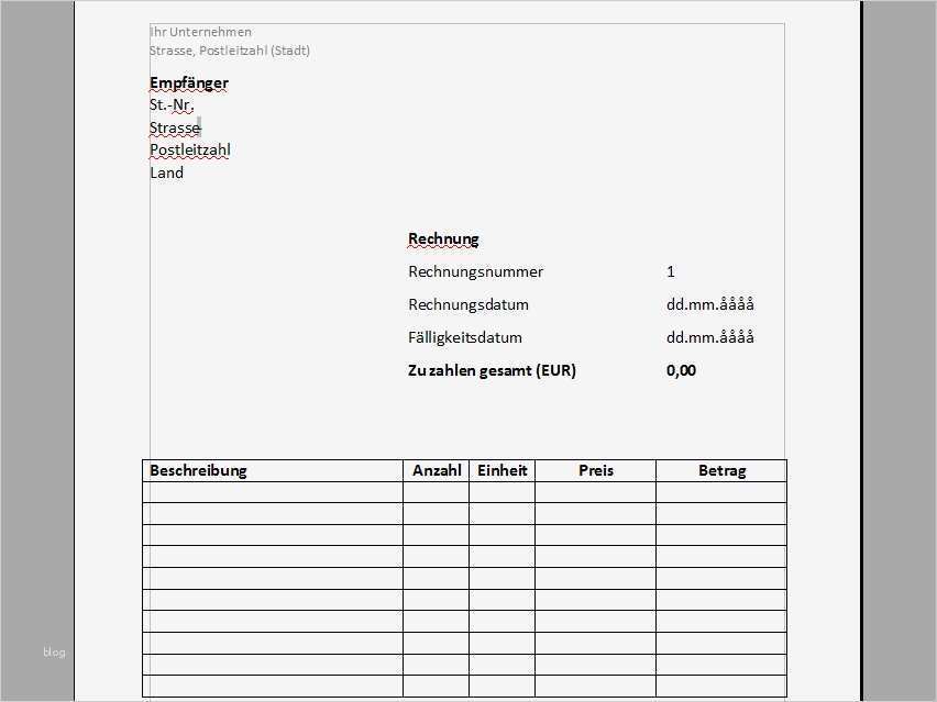 Angebot Fotograf Vorlage Genial Rechnungsvorlage Für Word Download Chip