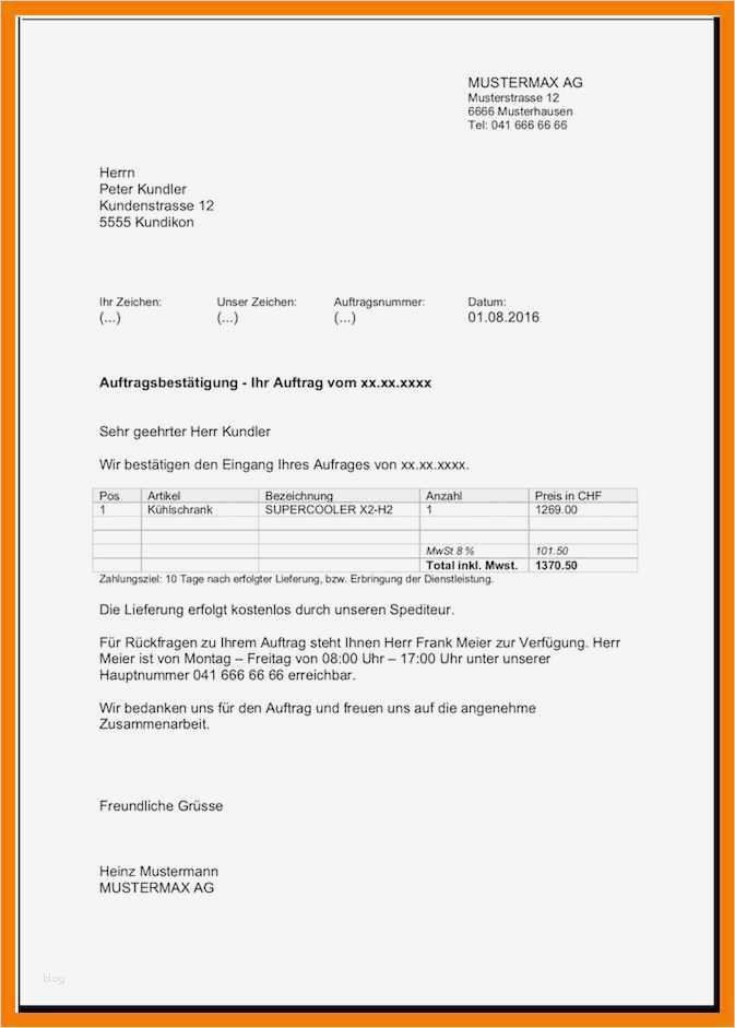 Angebot Fotograf Vorlage Luxus 5 Auftragsbestätigung Muster