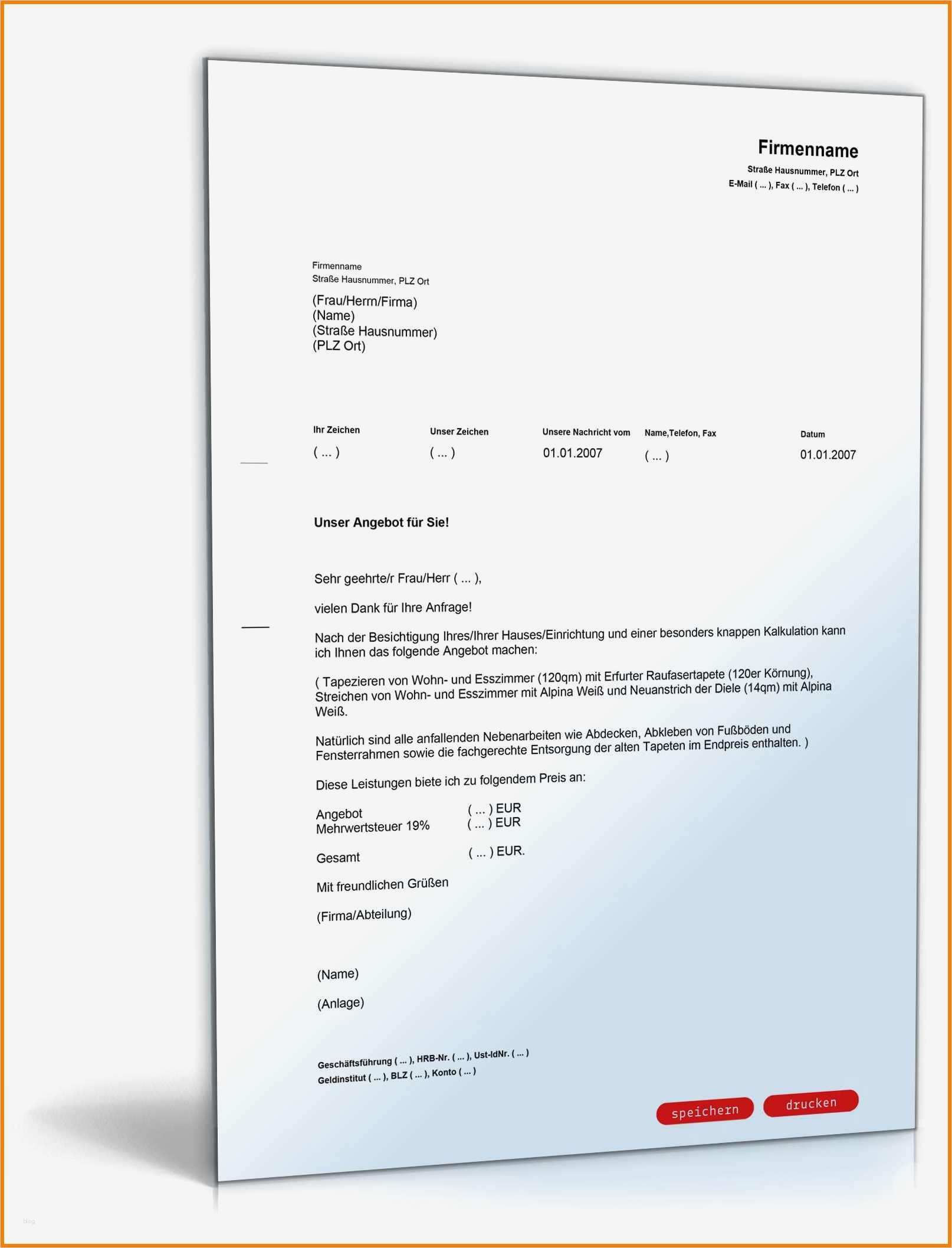 Angebot Vorlage Doc Wunderbar 14 Angebot Einholen Vorlage