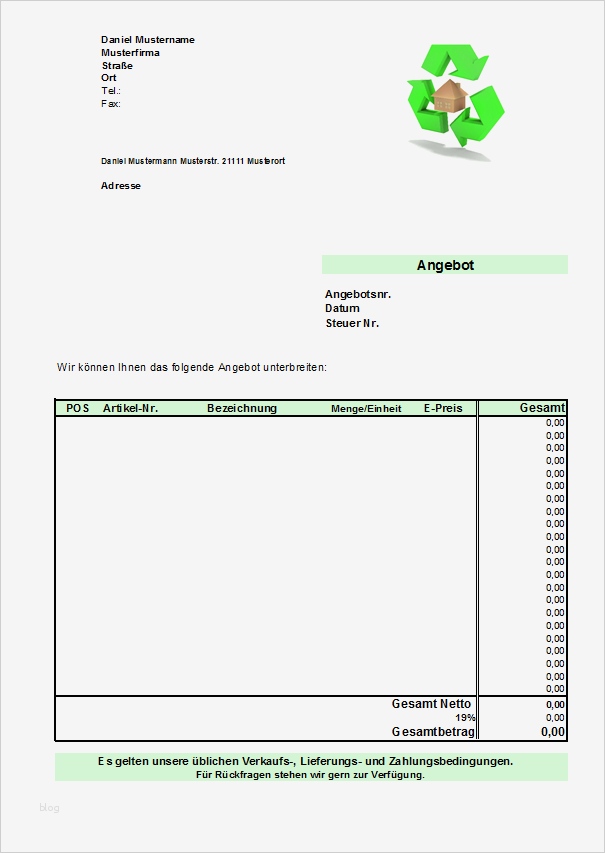 Angebot Vorlage Excel Großartig Excel Kostenlose Angebotsvorlagen Fice Lernen