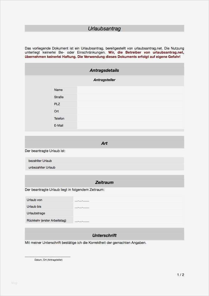 Anmeldung Nebengewerbe Arbeitgeber Vorlage Cool Urlaubsantrag