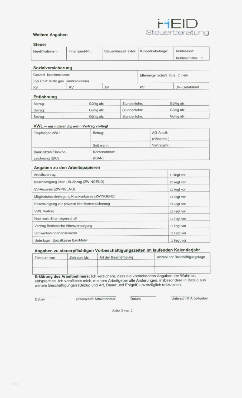 Anmeldung Nebengewerbe Arbeitgeber Vorlage Neu Anmeldung Von Mitarbeitern Heid Steuerberatung