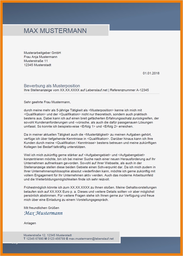 Anschreiben Bewerbung Vorlage Kostenlos Bewundernswert 15 Bewerbungsschreiben Beispiel