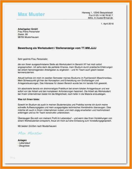 Anschreiben Bewerbung Vorlage Kostenlos Wunderbar 8 Muster Bewerbung