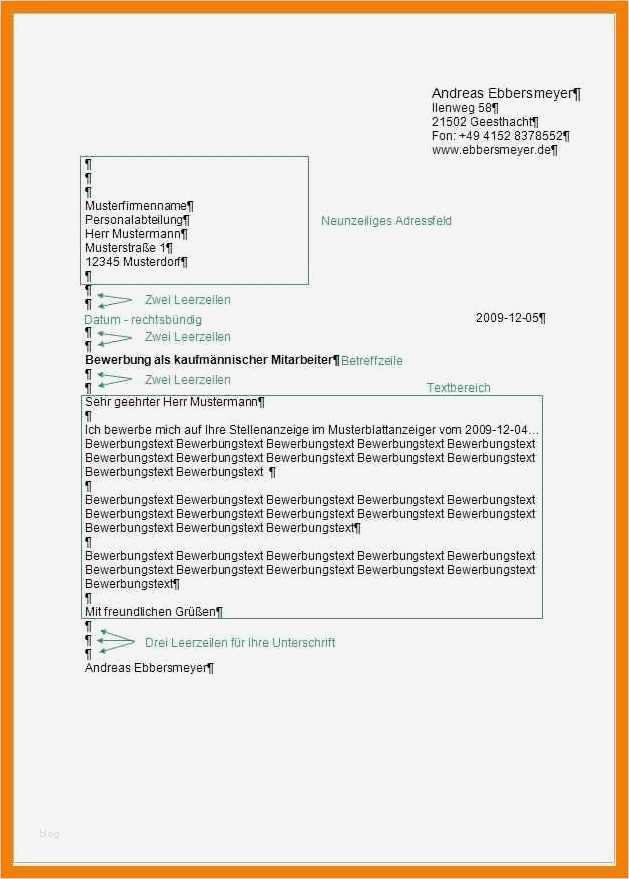 Anschreiben Nach Din 5008 Vorlage Einzigartig 5 Din norm Bewerbung