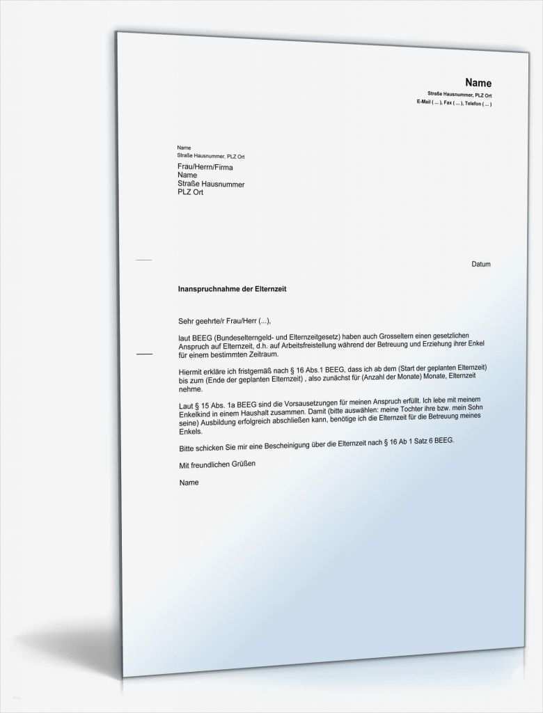 Antrag Auf Homeoffice Vorlage Gut Antrag Großelternzeit