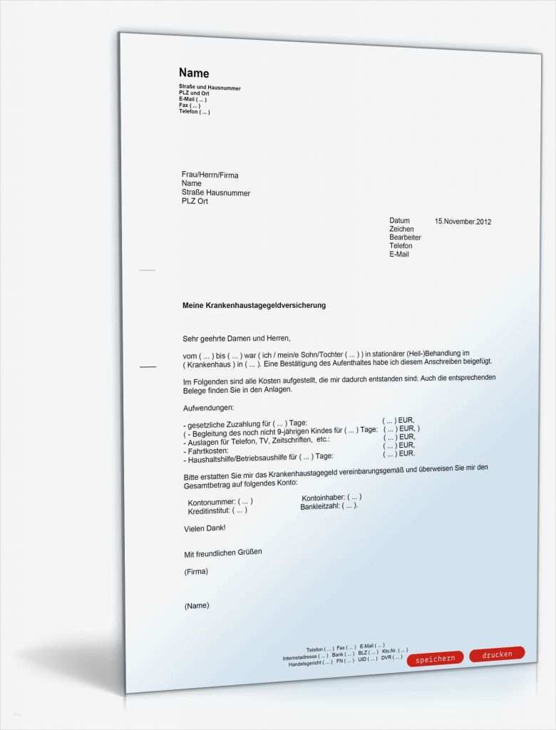 Antrag Bildungsurlaub Niedersachsen Vorlage Einzigartig Antrag Erstattung Krankenhaustagegeld Muster Vorlage Zum